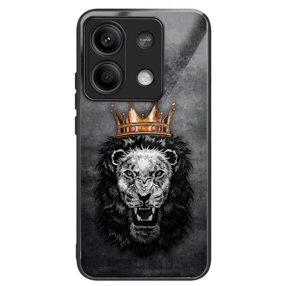For Xiaomi Redmi Note 13 5G Case Pattern Printing Tempered Glass+TPU Phone Cover