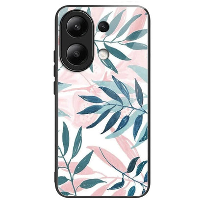 For Xiaomi Redmi Note 13 4G Case Pattern Printing Tempered Glass+TPU Phone Cover