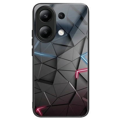 For Xiaomi Redmi Note 13 4G Case Pattern Printing Tempered Glass+TPU Phone Cover