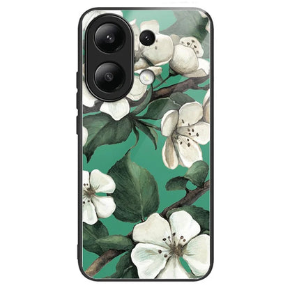 For Xiaomi Redmi Note 13 4G Case Pattern Printing Tempered Glass+TPU Phone Cover