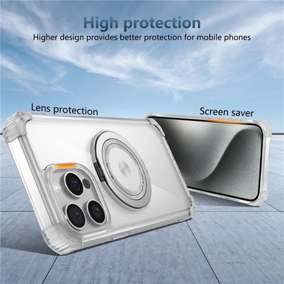 For iPhone 12 / 12 Pro Case Compatible with MagSafe Rotating Kickstand TPU+PC Phone Cover