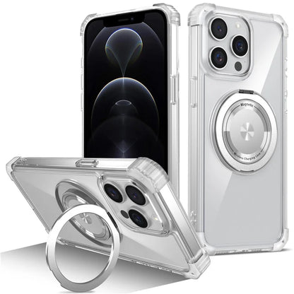 For iPhone 12 Pro Max Magnetic Case Anti-drop TPU+PC Kickstand Phone Cover