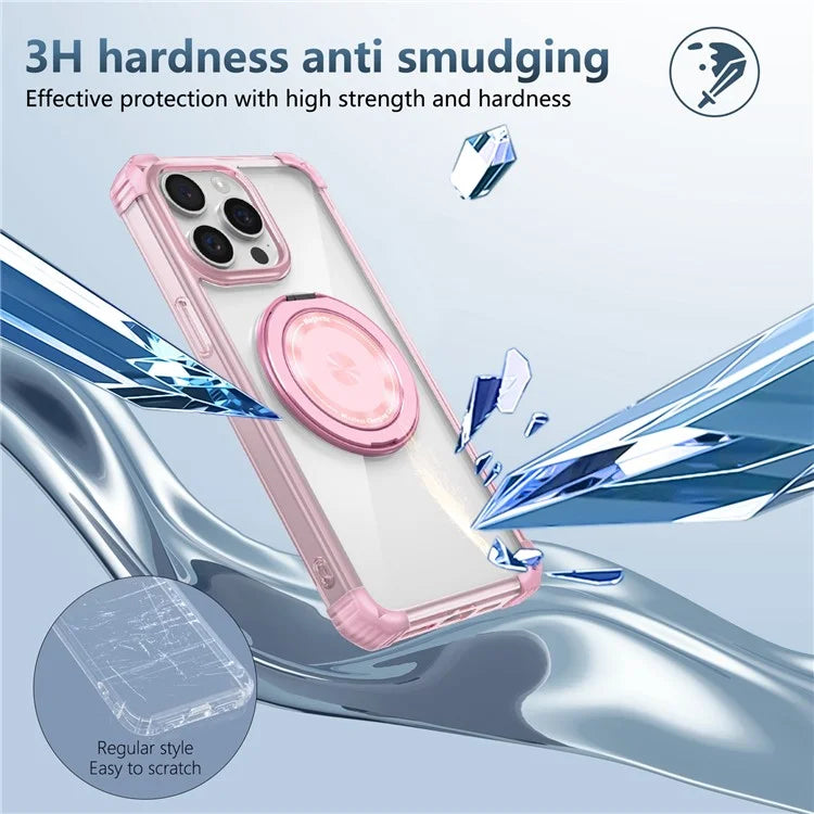 For iPhone 14 Pro Case Rotary Ring Kickstand TPU+PC Phone Cover