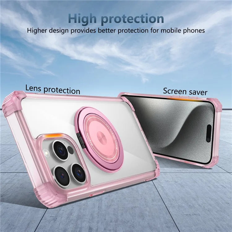 For iPhone 14 Pro Case Rotary Ring Kickstand TPU+PC Phone Cover