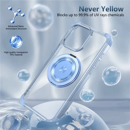 For iPhone 14 Pro Case Rotary Ring Kickstand TPU+PC Phone Cover