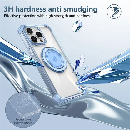 For iPhone 14 Pro Case Rotary Ring Kickstand TPU+PC Phone Cover