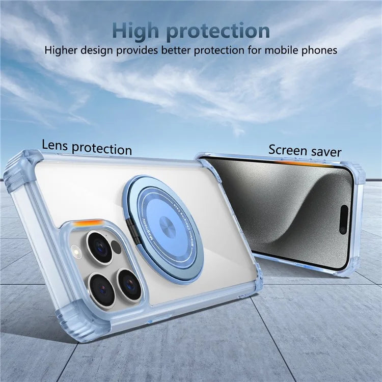 For iPhone 14 Pro Case Rotary Ring Kickstand TPU+PC Phone Cover