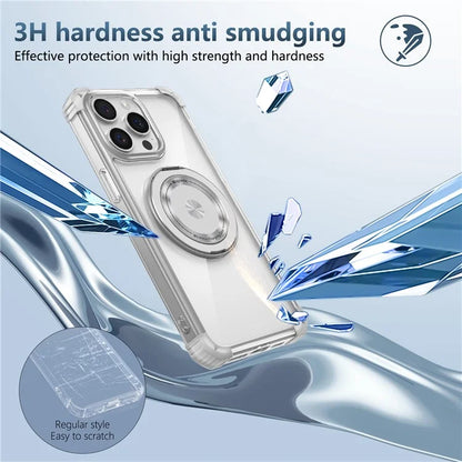 For iPhone 14 Pro Case Rotary Ring Kickstand TPU+PC Phone Cover