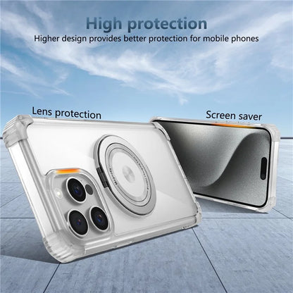 For iPhone 14 Pro Case Rotary Ring Kickstand TPU+PC Phone Cover
