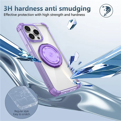For iPhone 14 Pro Case Rotary Ring Kickstand TPU+PC Phone Cover Purple