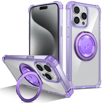 For iPhone 15 Pro Kickstand Case Anti-Drop TPU+PC Slim Phone Cover Purple