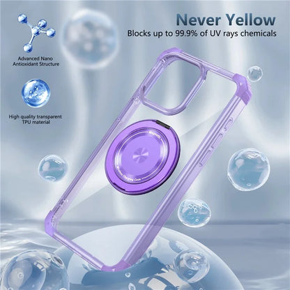 For iPhone 15 Pro Kickstand Case Anti-Drop TPU+PC Slim Phone Cover Purple