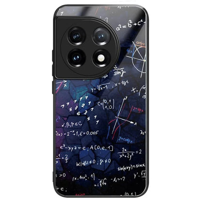 For OnePlus Ace 3 5G / 12R 5G Pattern Printing Case Tempered Glass Back + TPU Frame Cover