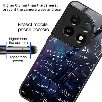 For OnePlus Ace 3 5G / 12R 5G Pattern Printing Case Tempered Glass Back + TPU Frame Cover