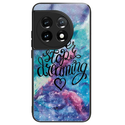 For OnePlus Ace 3 5G / 12R 5G Pattern Printing Case Tempered Glass Back + TPU Frame Cover