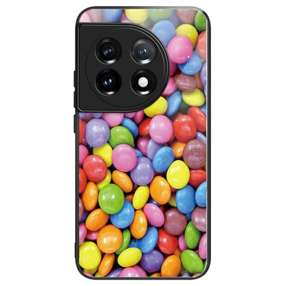 For OnePlus Ace 3 5G / 12R 5G Pattern Printing Case Tempered Glass Back + TPU Frame Cover