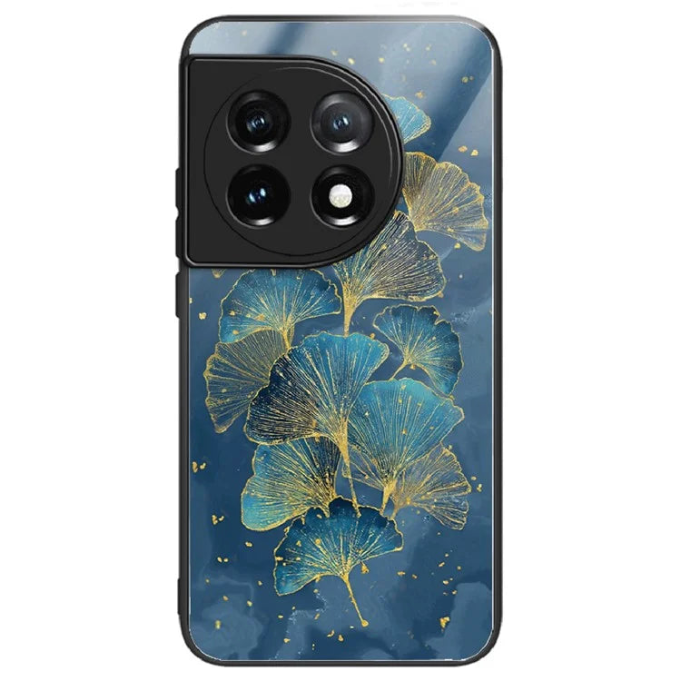 For OnePlus Ace 3 5G / 12R 5G Case Pattern Print TPU Frame Tempered Glass Back Cover
