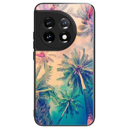 For OnePlus Ace 3 5G / 12R 5G Case Pattern Print TPU Frame Tempered Glass Back Cover