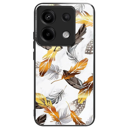 For Xiaomi Redmi Note 13 Pro 5G Shockproof Case Pattern Printed Tempered Glass TPU Phone Cover
