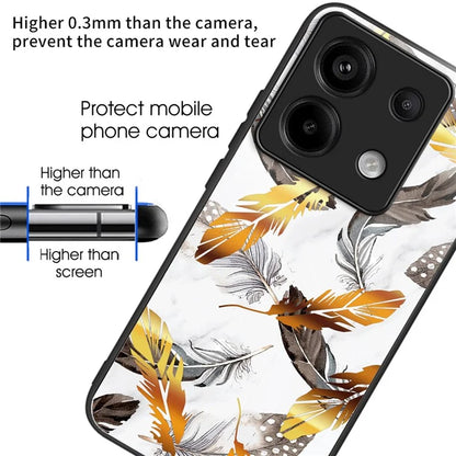 For Xiaomi Redmi Note 13 Pro 5G Shockproof Case Pattern Printed Tempered Glass TPU Phone Cover