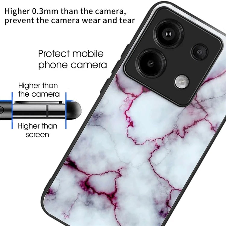 For Xiaomi Redmi Note 13 Pro 5G Shockproof Case Pattern Printed Tempered Glass TPU Phone Cover