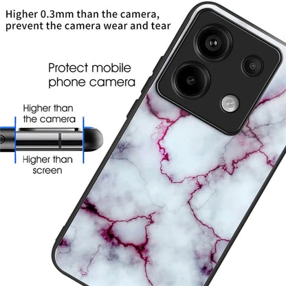 For Xiaomi Redmi Note 13 Pro 5G Shockproof Case Pattern Printed Tempered Glass TPU Phone Cover