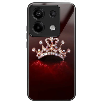 For Xiaomi Redmi Note 13 Pro 5G Shockproof Case Pattern Printed Tempered Glass TPU Phone Cover