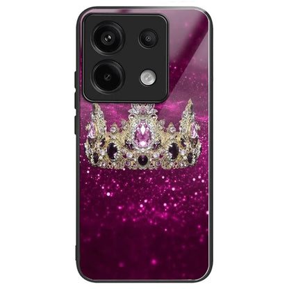 For Xiaomi Redmi Note 13 Pro 5G Shockproof Case Pattern Printed Tempered Glass TPU Phone Cover