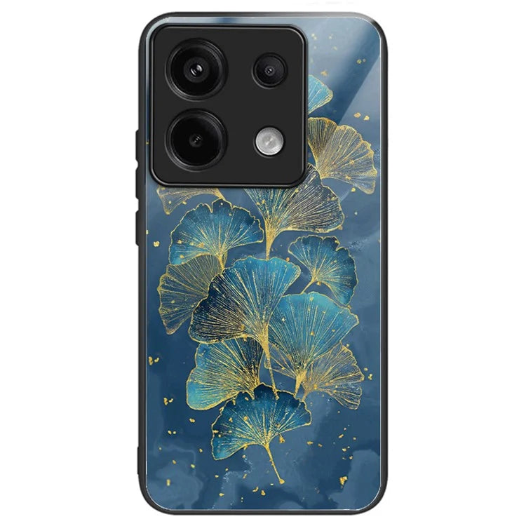 For Xiaomi Redmi Note 13 Pro 5G / Poco X6 5G Case Pattern Printing Tempered Glass TPU Phone Cover