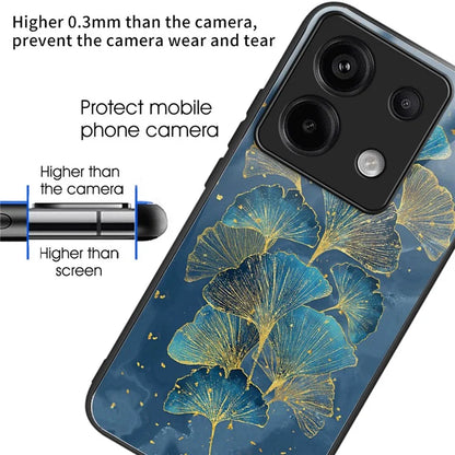 For Xiaomi Redmi Note 13 Pro 5G / Poco X6 5G Case Pattern Printing Tempered Glass TPU Phone Cover