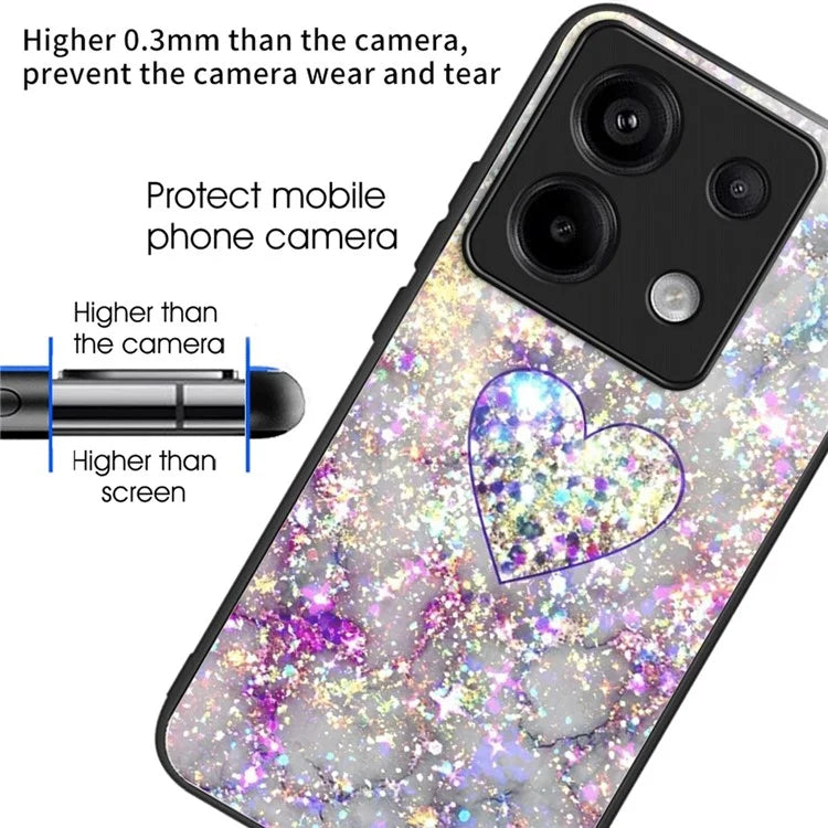 For Xiaomi Redmi Note 13 Pro 5G / Poco X6 5G Case Pattern Printing Tempered Glass TPU Phone Cover