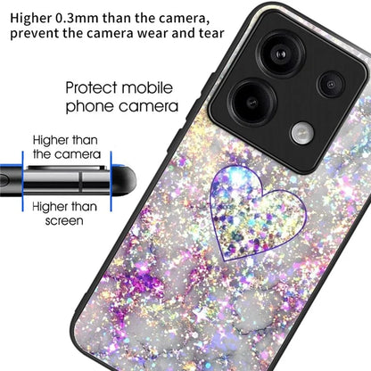 For Xiaomi Redmi Note 13 Pro 5G / Poco X6 5G Case Pattern Printing Tempered Glass TPU Phone Cover