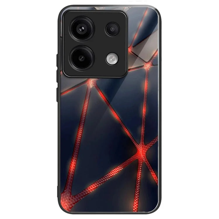 For Xiaomi Redmi Note 13 Pro 5G / Poco X6 5G Case Pattern Printing Tempered Glass TPU Phone Cover