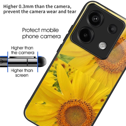For Xiaomi Redmi Note 13 Pro 5G / Poco X6 5G Case Pattern Printing Tempered Glass TPU Phone Cover