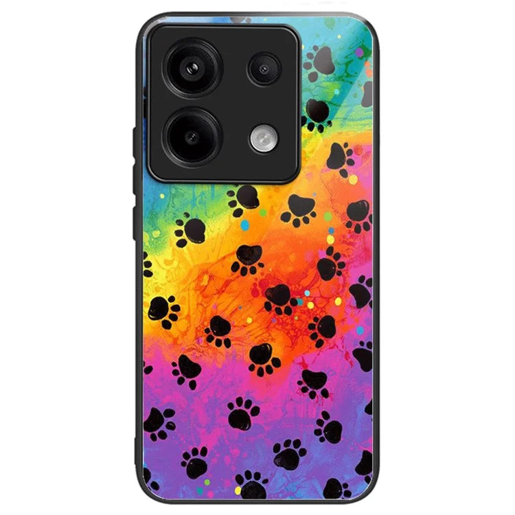 For Xiaomi Redmi Note 13 Pro 5G / Poco X6 5G Case Pattern Printing Tempered Glass TPU Phone Cover