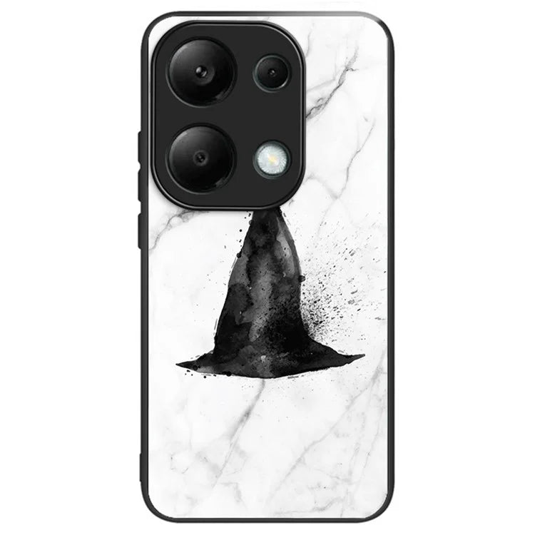 For Xiaomi Redmi Note 13 Pro 4G / Poco M6 Pro 4G Case Tempered Glass+TPU Pattern Scratchproof Phone Cover