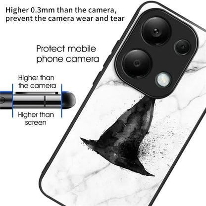 For Xiaomi Redmi Note 13 Pro 4G / Poco M6 Pro 4G Case Tempered Glass+TPU Pattern Scratchproof Phone Cover