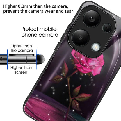 For Xiaomi Redmi Note 13 Pro 4G / Poco M6 Pro 4G Phone Case TPU+Tempered Glass Cover Pattern Print