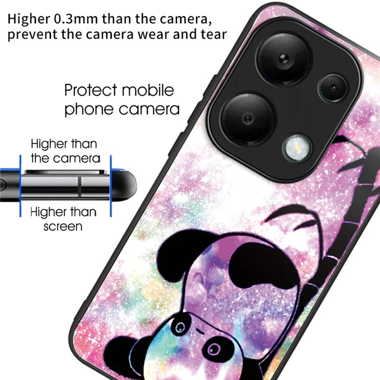 For Xiaomi Redmi Note 13 Pro 4G / Poco M6 Pro 4G Phone Case TPU+Tempered Glass Cover Pattern Print
