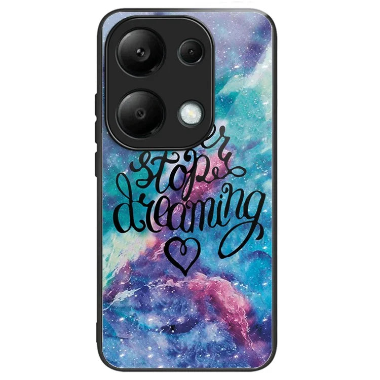 For Xiaomi Redmi Note 13 Pro 4G / Poco M6 Pro 4G Phone Case TPU+Tempered Glass Cover Pattern Print