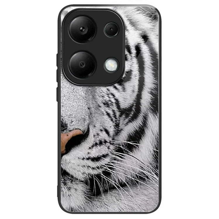 For Xiaomi Redmi Note 13 Pro 4G / Poco M6 Pro 4G Phone Case TPU+Tempered Glass Cover Pattern Print