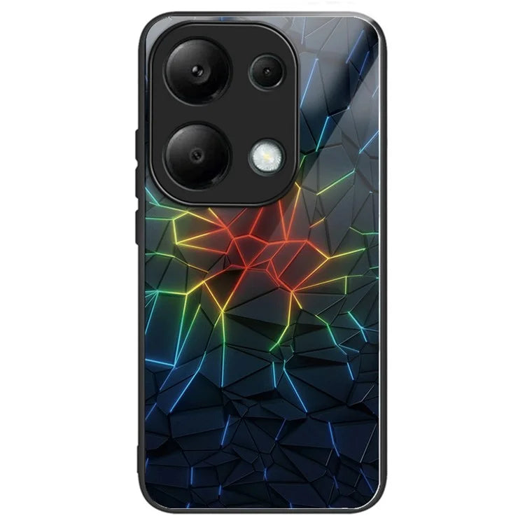 For Xiaomi Redmi Note 13 Pro 4G / Poco M6 Pro 4G Phone Case TPU+Tempered Glass Cover Pattern Print
