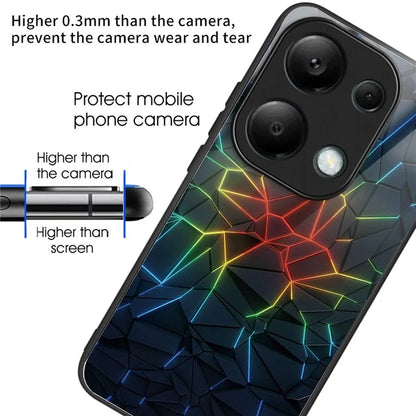 For Xiaomi Redmi Note 13 Pro 4G / Poco M6 Pro 4G Phone Case TPU+Tempered Glass Cover Pattern Print