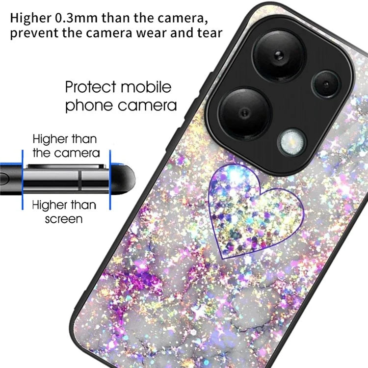 For Xiaomi Redmi Note 13 Pro 4G / Poco M6 Pro 4G Pattern Printing Case Tempered Glass TPU Slim Phone Cover
