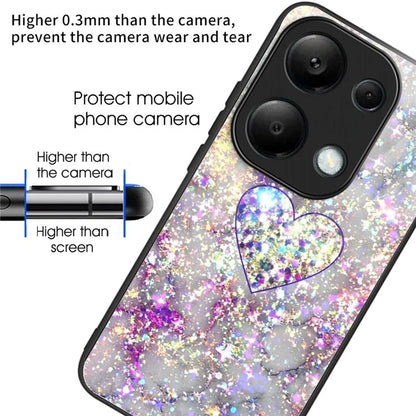 For Xiaomi Redmi Note 13 Pro 4G / Poco M6 Pro 4G Pattern Printing Case Tempered Glass TPU Slim Phone Cover