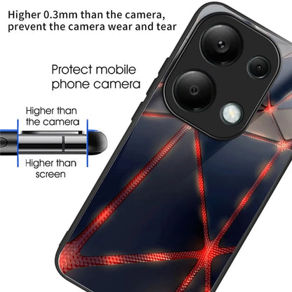 For Xiaomi Redmi Note 13 Pro 4G / Poco M6 Pro 4G Pattern Printing Case Tempered Glass TPU Slim Phone Cover