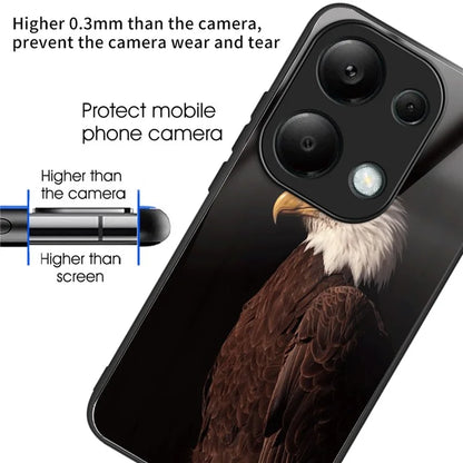 For Xiaomi Redmi Note 13 Pro 4G / Poco M6 Pro 4G Pattern Printing Case Tempered Glass TPU Slim Phone Cover