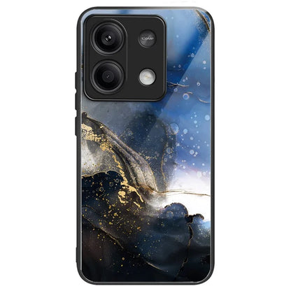 For Xiaomi Redmi Note 13 5G Shockproof Case Pattern Tempered Glass+TPU Phone Cover