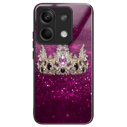 For Xiaomi Redmi Note 13 5G Shockproof Case Pattern Tempered Glass+TPU Phone Cover