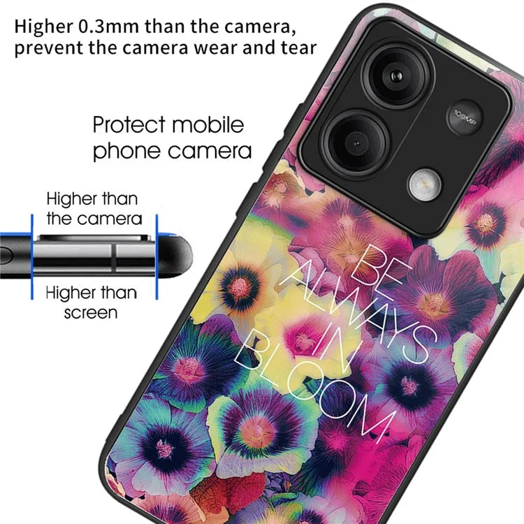 For Xiaomi Redmi Note 13 5G Case Pattern Design Ultra-Thin Tempered Glass Phone Cover